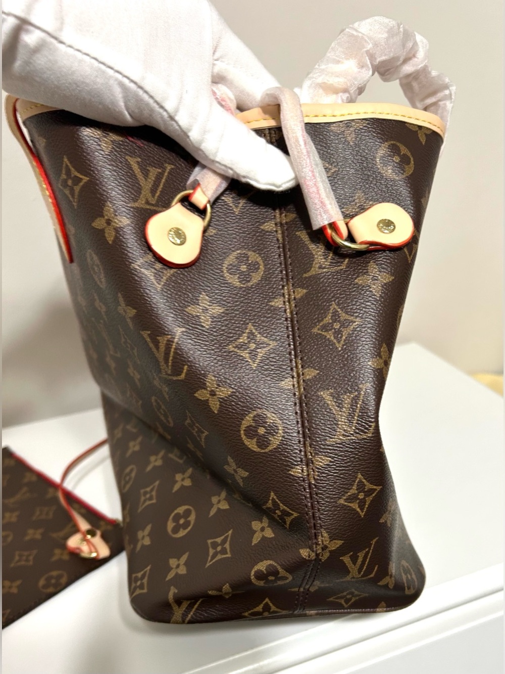 Large Tote Monogram Bag with Wristlet - Picture 10 of 16